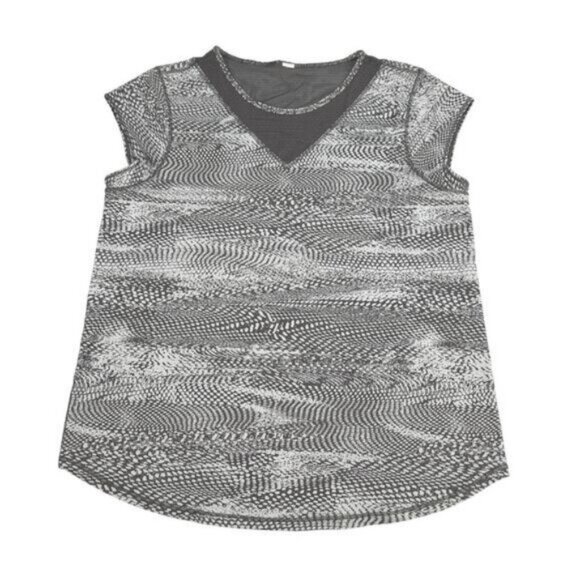 Lululemon For The Run Short Sleeve Swerve Vapor Metal Grey Size 8 - Picture 5 of 8